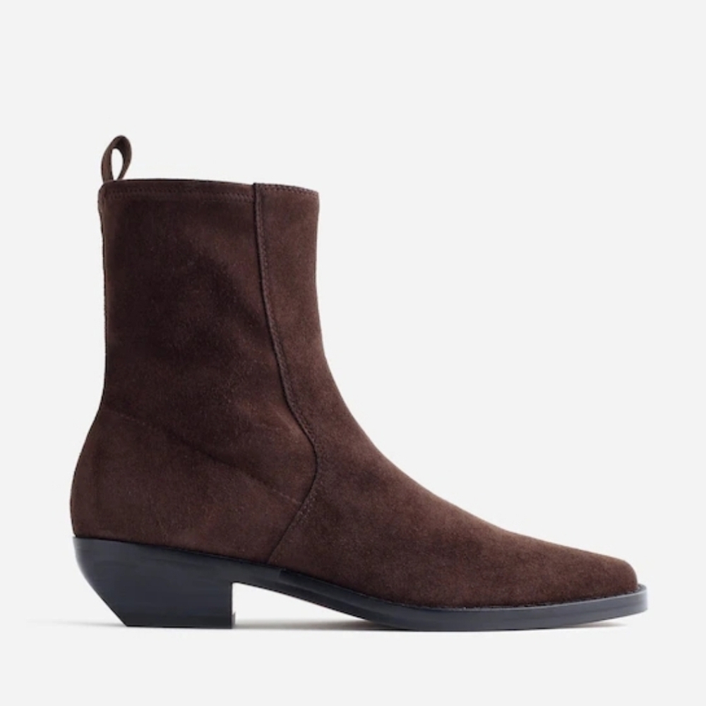 New! Madewell The Idris Ankle Boot in Suede Dark Carob - Picture 2 of 13